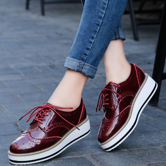 Zapatos Planos de Cuero con Cordones – Ideales para Primavera y Otoño