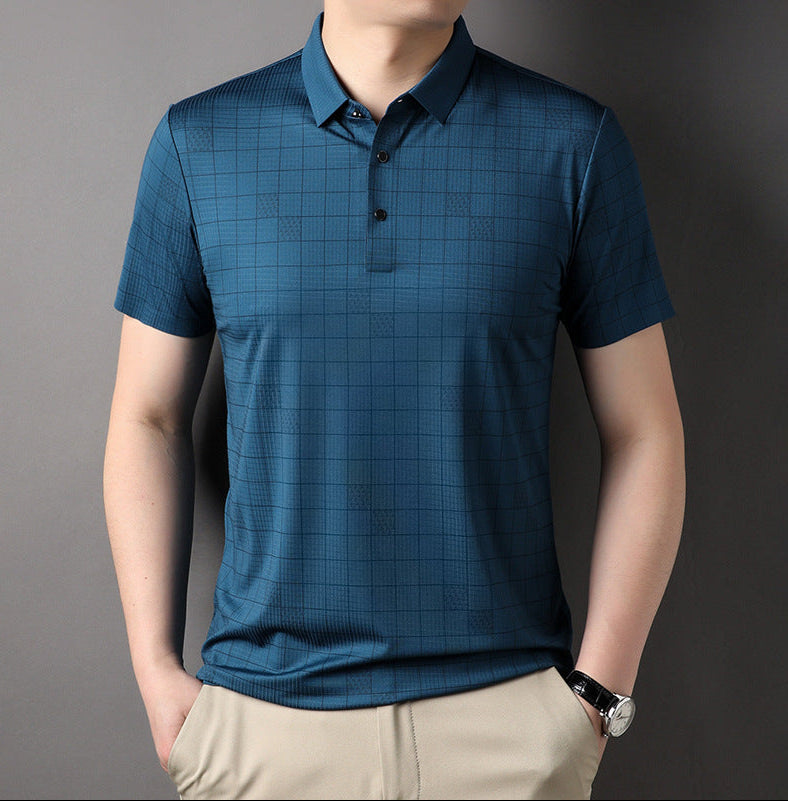 Camiseta de Manga Corta para Hombre en Seda Fina de Hielo – Ideal para Verano