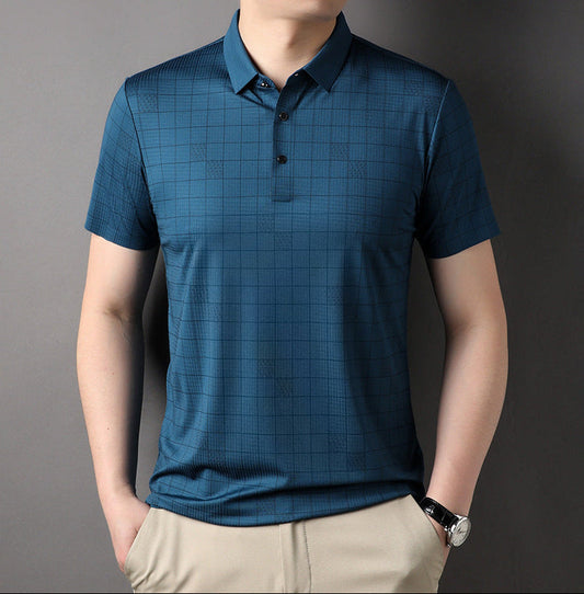 Camiseta de Manga Corta para Hombre en Seda Fina de Hielo – Ideal para Verano