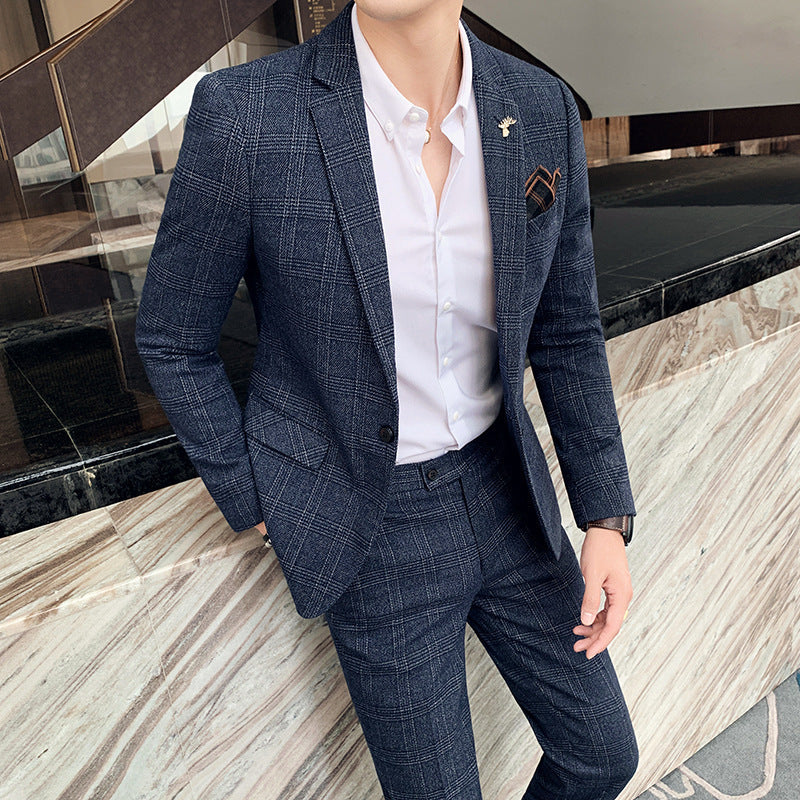 Traje de Dos Piezas de Cuadros para Hombre – Ideal para Todas las Estaciones