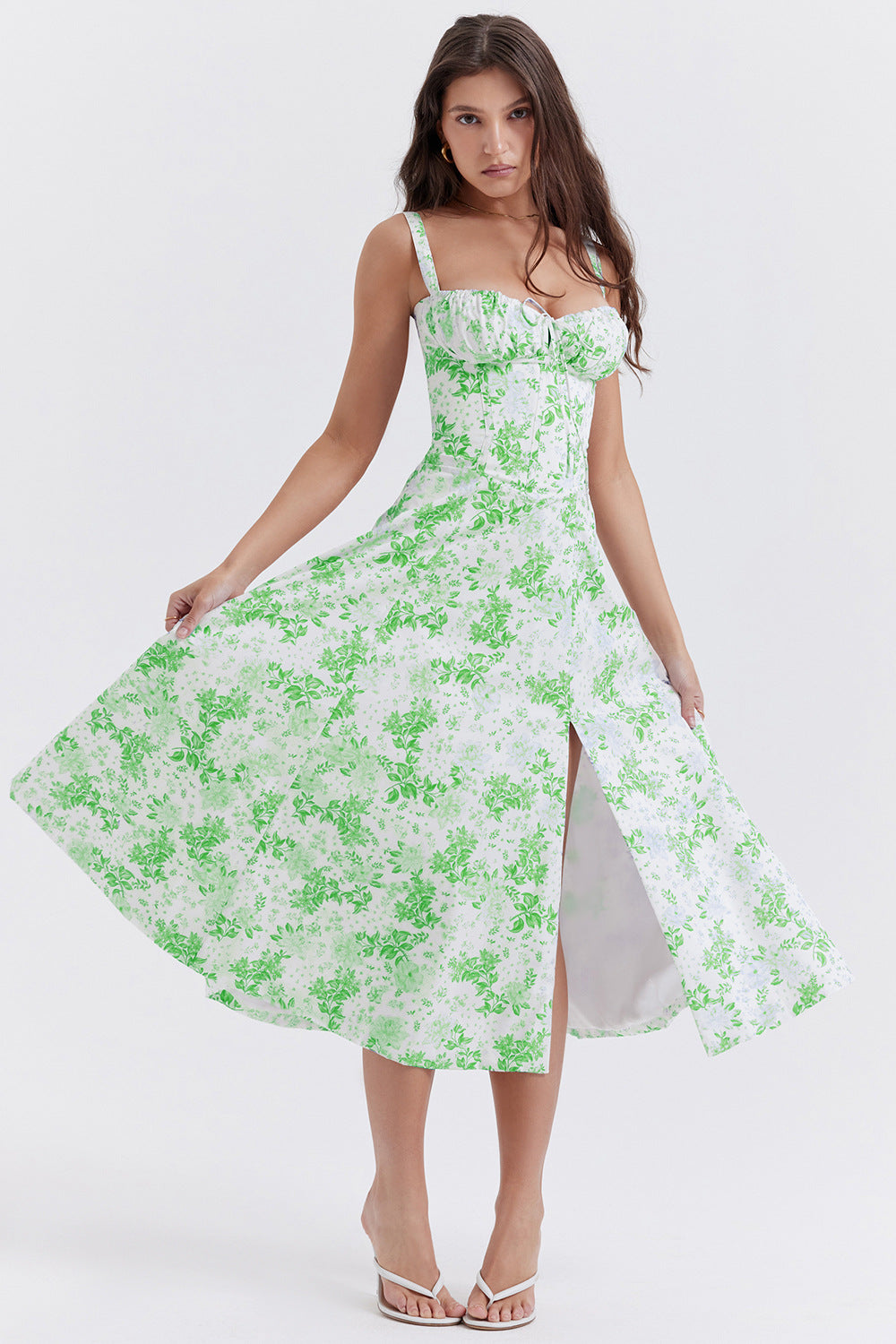 Vestido de estampado floral para mujer con tirantes ajustables | Ideal para verano