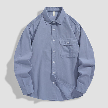 Chaqueta de Camisa Holgada de Algodón para Hombre Ideal para Todas las Estaciones