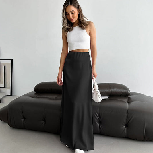 Falda Larga A-Line de Tiro Alto y Ajustada con Cremallera | Ideal para Verano y Otoño
