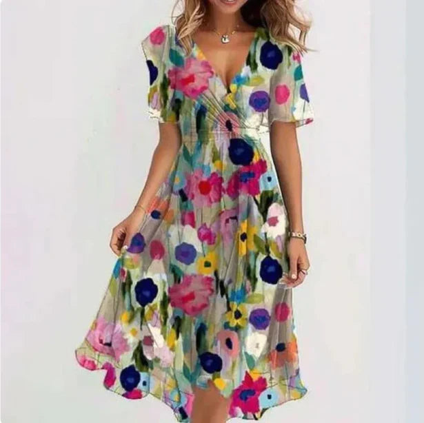 Vestido Elegante con Escote en V y Ajuste Entallado | Ideal para Primavera y Otoño