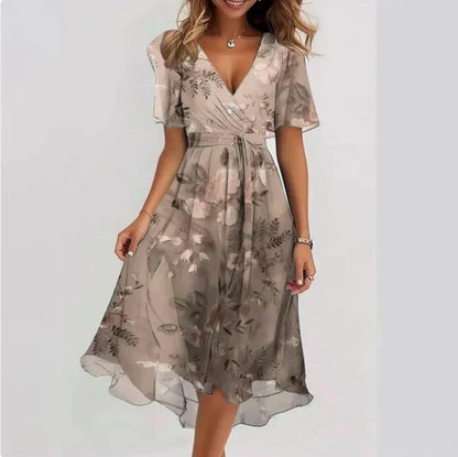 Vestido Elegante con Escote en V y Ajuste Entallado | Ideal para Primavera y Otoño