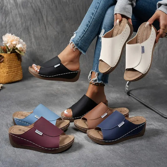 Sandalias Abiertas de Malla y Cuero con Soporte de Arco | Ideales para el Verano