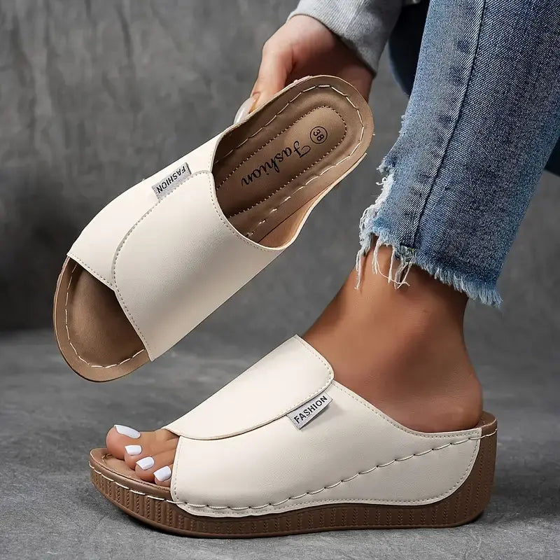 Sandalias Abiertas de Malla y Cuero con Soporte de Arco | Ideales para el Verano