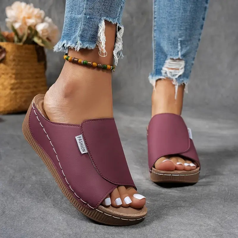 Sandalias Abiertas de Malla y Cuero con Soporte de Arco | Ideales para el Verano