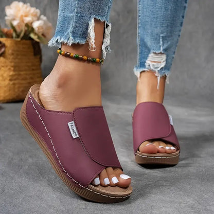 Sandalias Abiertas de Malla y Cuero con Soporte de Arco | Ideales para el Verano
