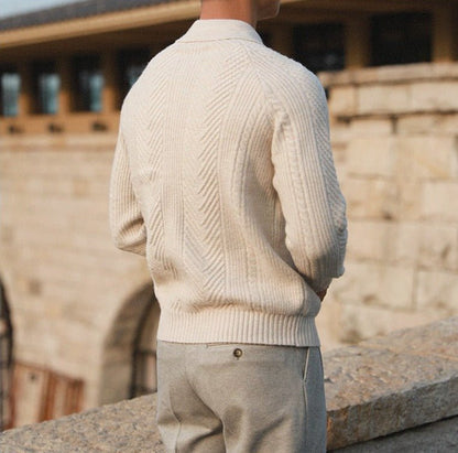 Suéter de Punto con Cuello Abotonado para Hombres | Ideal para el Invierno