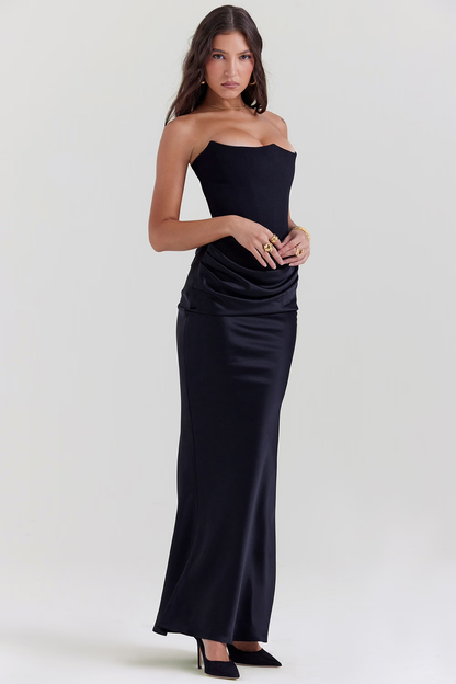 Vestido Largo Corsé con Diseño que Define la Cintura | Ideal para Primavera y Otoño