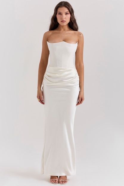 Vestido Largo Corsé con Diseño que Define la Cintura | Ideal para Primavera y Otoño