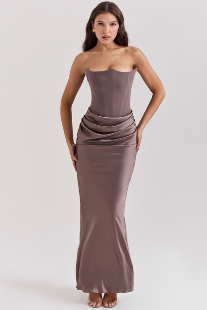 Vestido Largo Corsé con Diseño que Define la Cintura | Ideal para Primavera y Otoño