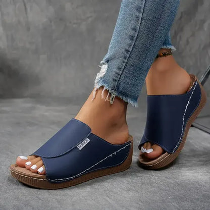 Sandalias Abiertas de Malla y Cuero con Soporte de Arco | Ideales para el Verano