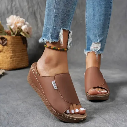 Sandalias Abiertas de Malla y Cuero con Soporte de Arco | Ideales para el Verano