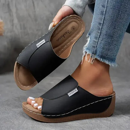 Sandalias Abiertas de Malla y Cuero con Soporte de Arco | Ideales para el Verano