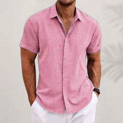 Camisa de Hombre de Manga Larga con Botones y Tela Transpirable I Ideal para Verano