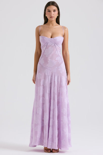 Vestido Largo de Encaje con Tela Brillante | Ideal para Primavera y Verano