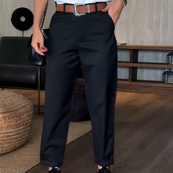 Pantalón de Traje a Rayas de Talle Alto I Ideal para Primavera y Otoño