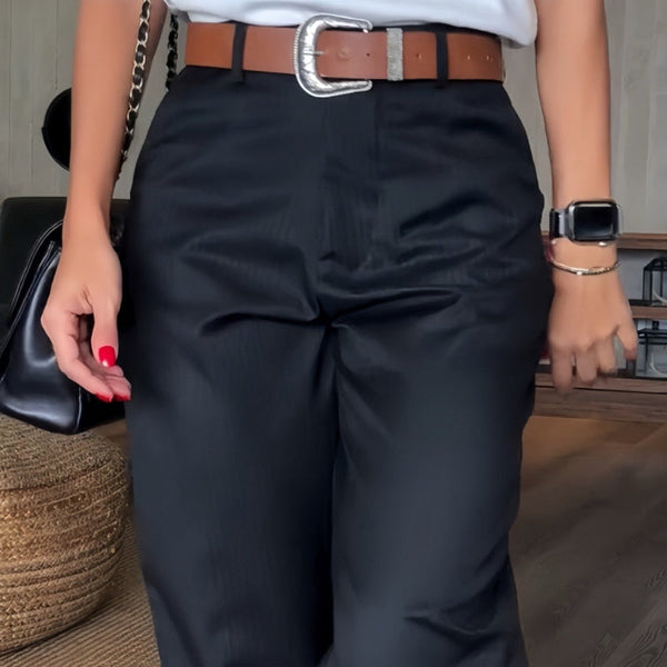 Pantalón de Traje a Rayas de Talle Alto I Ideal para Primavera y Otoño