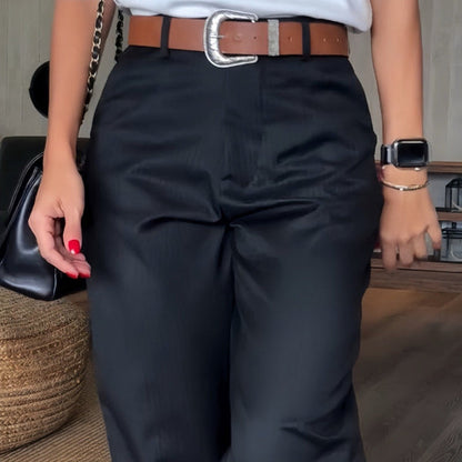 Pantalón de Traje a Rayas de Talle Alto I Ideal para Primavera y Otoño