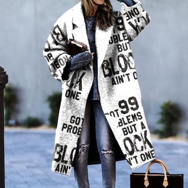 Abrigo de lana para mujer con cuello muesca y cierre de botones | Ideal para otoño e invierno
