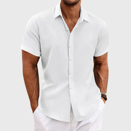 Camisa de Hombre de Manga Larga con Botones y Tela Transpirable I Ideal para Verano